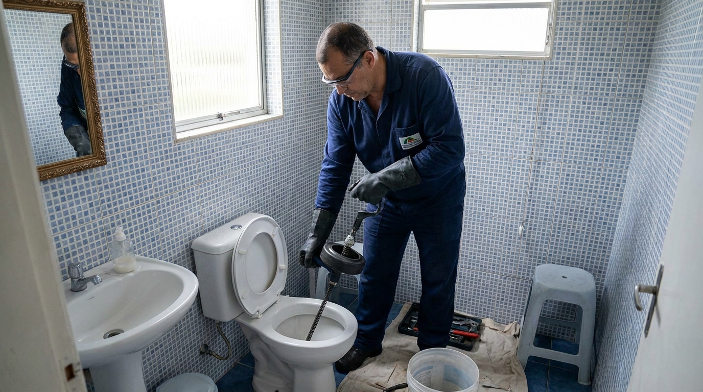 Desentupimento de vaso profissional em Palhoça‑SC
