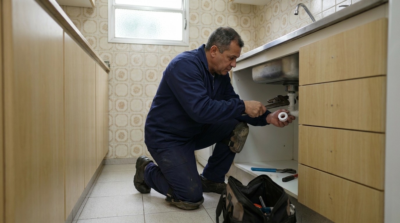 Encanador trabalhando em Palhoça‑SC