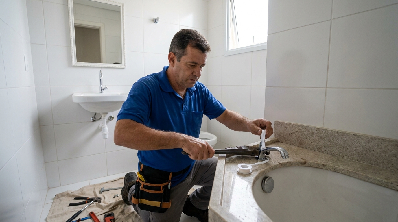 Instalação de torneira de cozinha em Palhoça‑SC