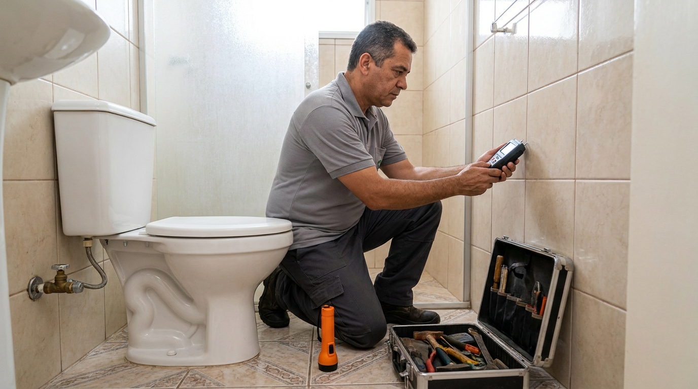 Técnico de caça vazamento com detector em Palhoça‑SC