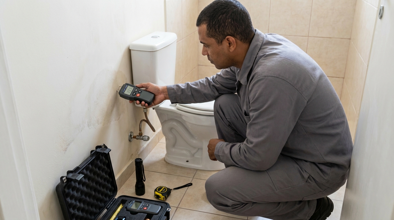 Técnico de caça vazamento em residência em Palhoça‑SC
